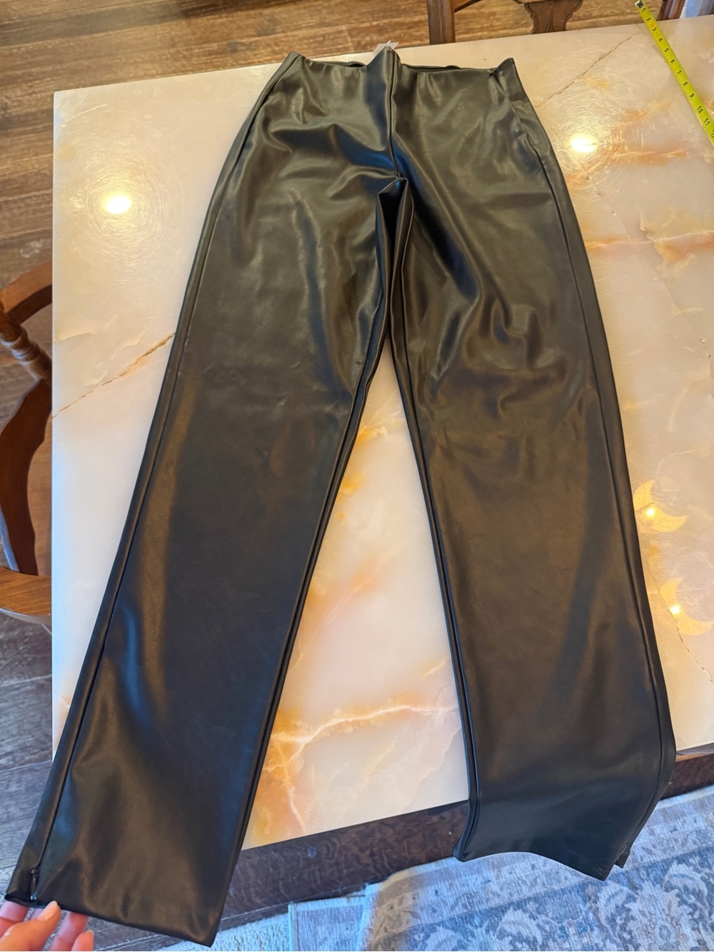 Old Navy Black Faux Leather Straight-Leg Women's Pants